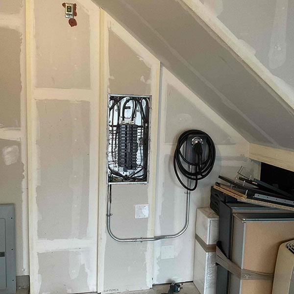 Lifetime Heating, Cooling, Plumbing & Electric installation of a residential electric vehicle charging station.